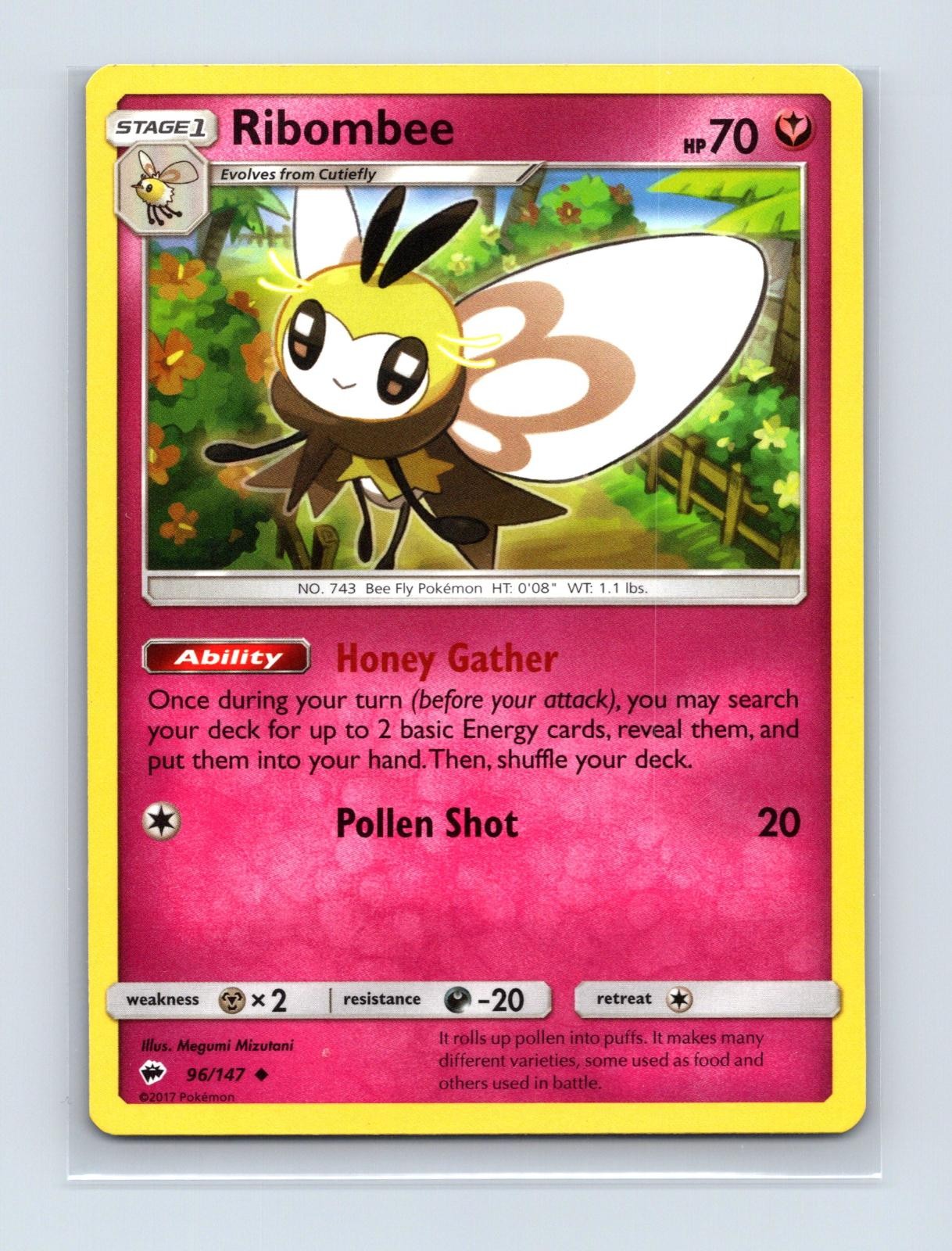 Ribombee 96/147 Uncommon Burning Shadows Pokemon Lightly Played
