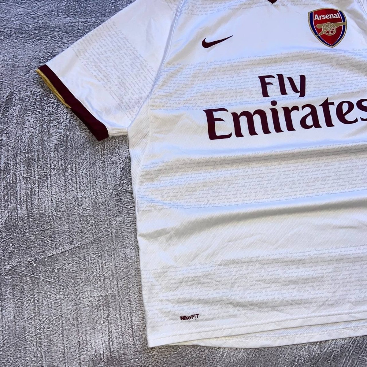 Rare Nike Arsenal 2007/08 Away Jersey White Size L Fly Emirates | eBay