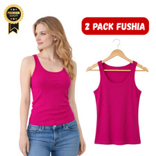 LADIES Women COTTON VEST WOMEN PLAIN SUMMER CASUAL TANK TOP T SHIRT