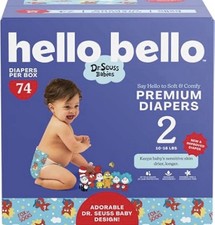 Hello Bello Dr. Seuss Babies Premium Diapers Size 2 10 16 lb 74 Count