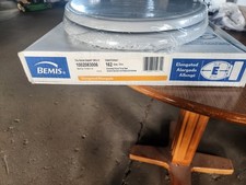 Bemis 1526CH 162 Elongated Enameled Wood Toilet Seat Grey/ Chrome Hinge