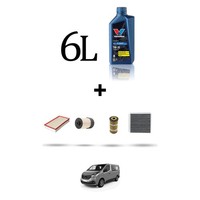 Hoffcar Set Service 4 Filter Und 6L ÖL FüR Renault Trafic III 1.6 DCI 85Kw Ab