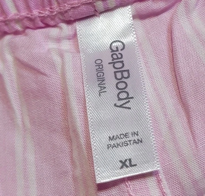 GAP Body Women's Pink/White Striped Boxer Pajama Shorts - Image 3 of 4
