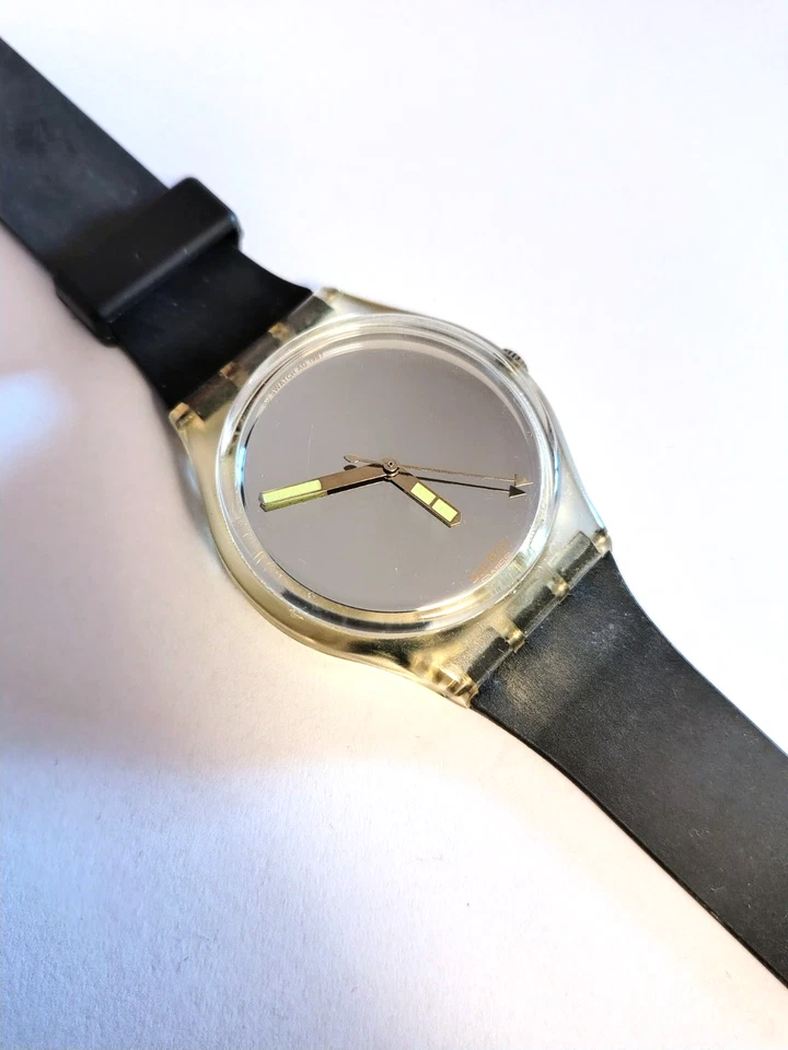 Swatch Nuovo NOS Gent Snowwhite GK104 1987 Vintage Orologio da polso Anni 80 - Immagine 4 di 4