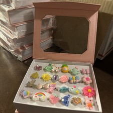 Set Of Rings For Girls 24 Unique Rings In A Pink Jewelry Box