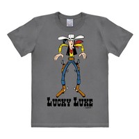 100% Baumwolle Logoshirt® Easy Fit Lucky Luke Cowboy T-Shirt (Grau) - L