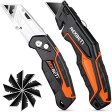2 Pack Utility Knife Retractable Box Cutter with Extra Blades