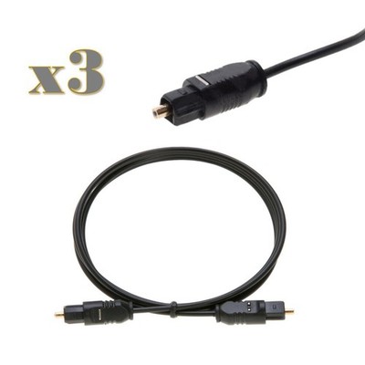 3-Pack - 3FT Toslink Digital Optical Audio Cable SPDIF Fiber Optic Sound Cord
