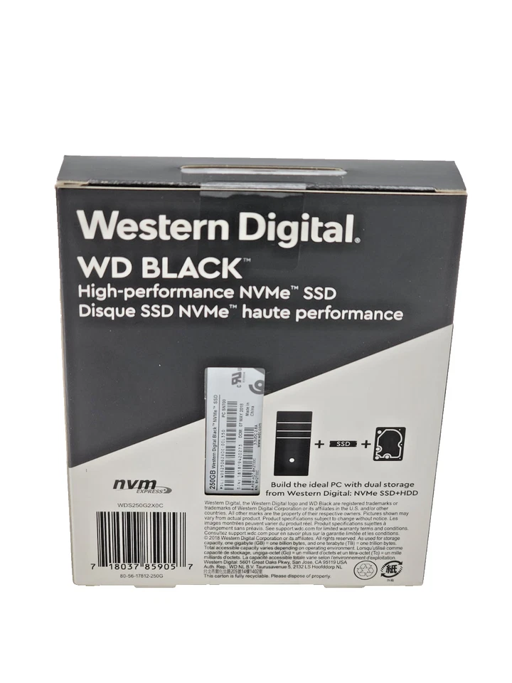 WD black 250GB NVMe WDS250G2XOC 2280 internal SSD - Image 2 of 2