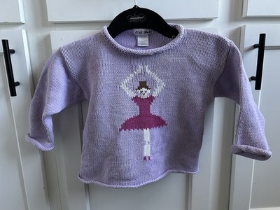 Girl s 2T Roll Collar Purple Pink Ballerina Ballet Sweater