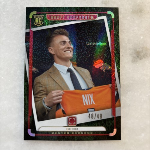 2024 Panini Photogenic Bo Nix Draft Snapshots Pink Dazzle 48/49 SSP Broncos Rare