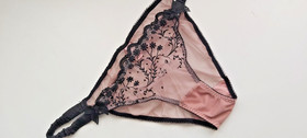 AGENT PROVOCATEUR PINK/BLACK AMBROSE BRIEF SIZE 5 X LARGE UK 14 BNWOT