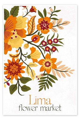 Poster Lima Flower Market - Pineapple Licensing
