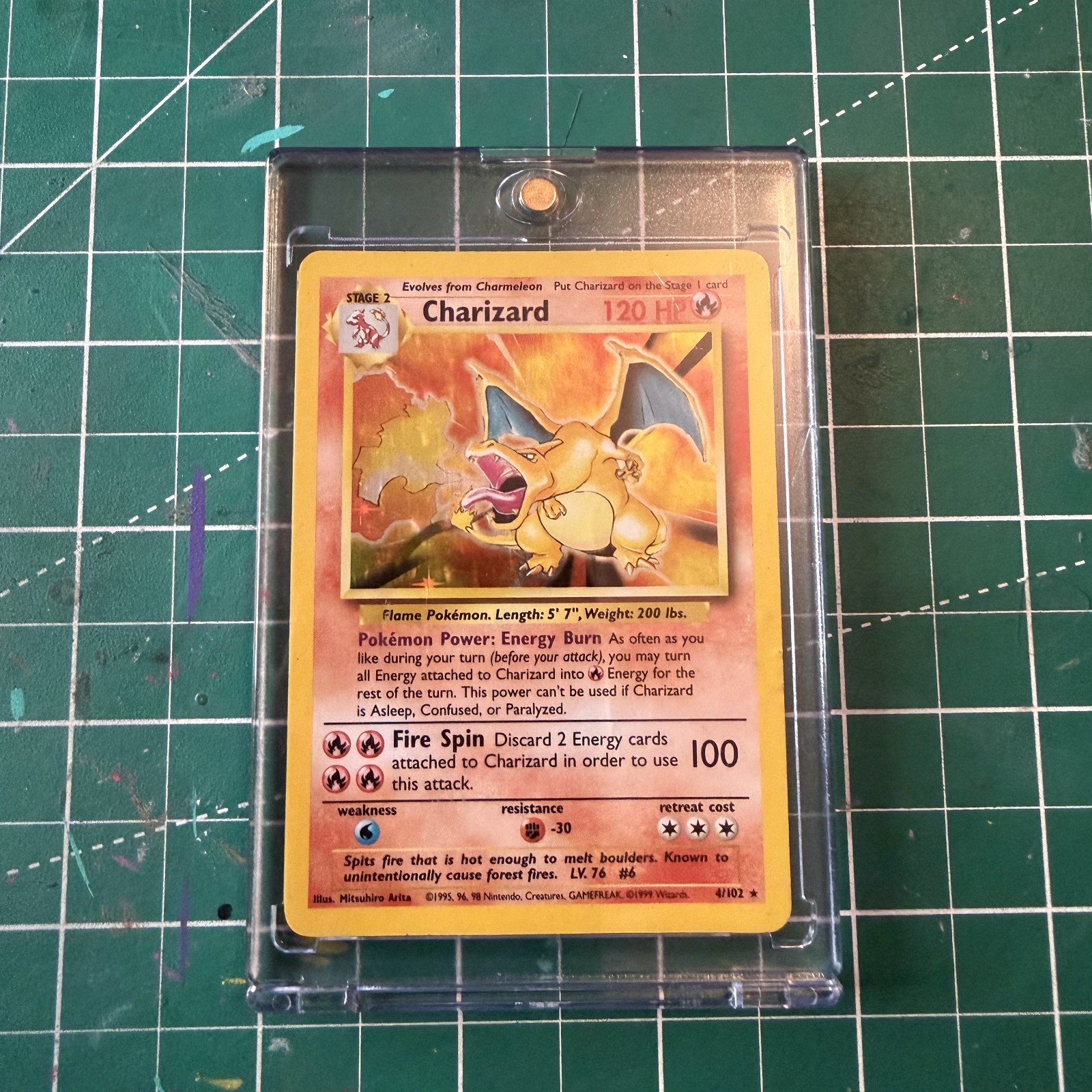 CHARIZARD 1999 Pokemon Base Set Unlimited Vintage Holo 4/102 🔥🔥