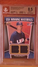 2009 UD USA Winning Materials Bryce Brentz Jersey Card BGS 8.5