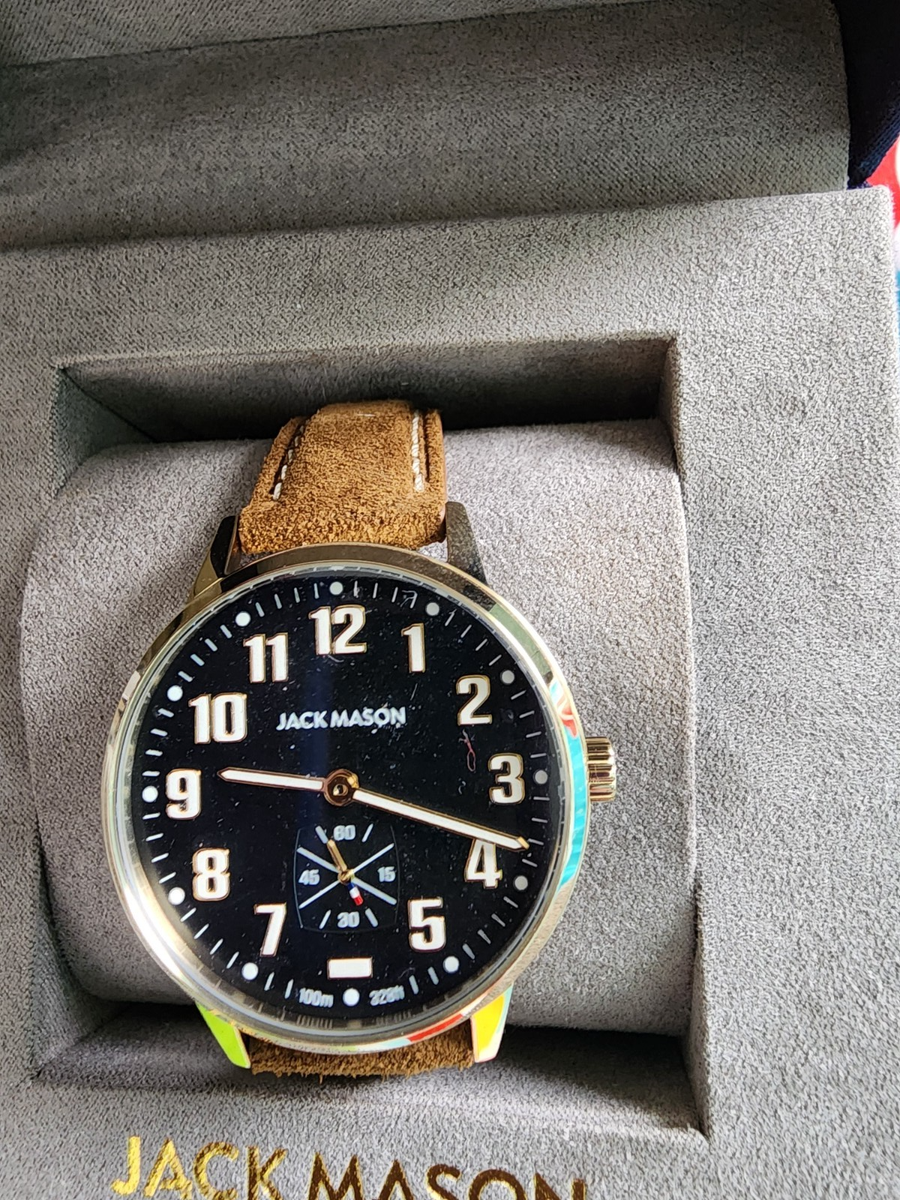 Sold Out Jack Mason Field Sub Second Quartz 38mm leather suede