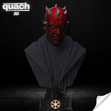 Darth Maul Bust (Pre Supported) Stl File 3D Printing, Star Wars Stl 3D model des