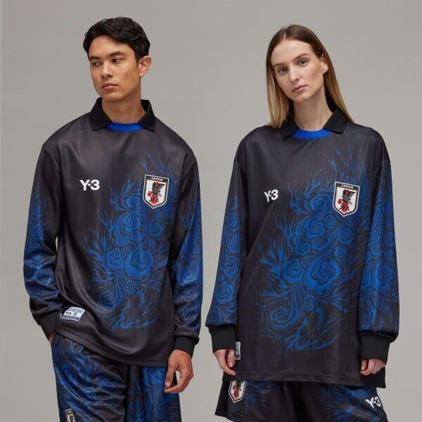 adidas Y-3 JFA Japan Football Long Sleeve T-shirt Black Blue adidas Y-3 JFA Japan Football Long Sleeve T-shirt Black Blue