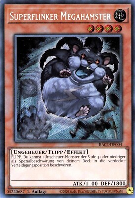Yu Gi Oh! Super-Nimble Mega Hamster  RA02-EN004 SECRET RARE