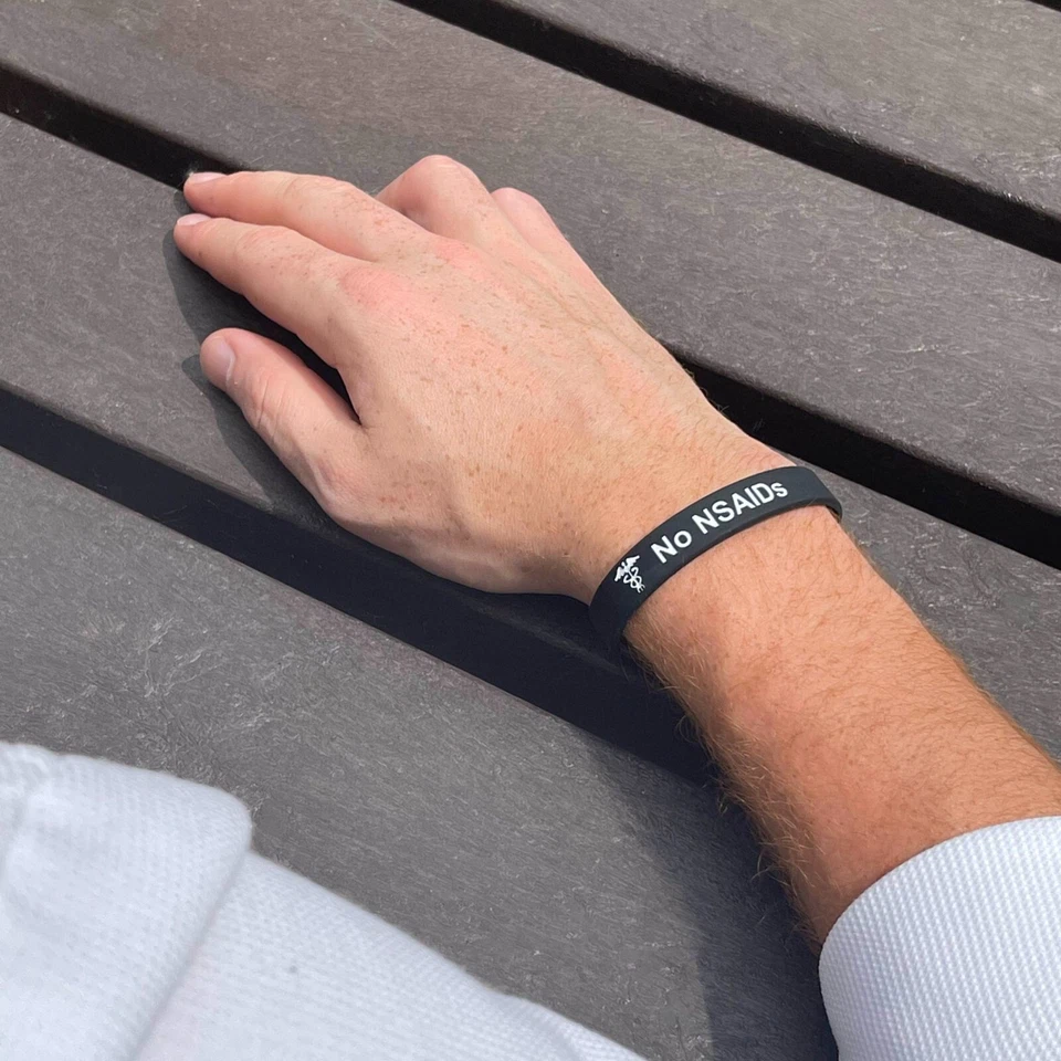 No Nsaids Allergie Armband Medizinische Warnung Id Armband Ibuprofen Allergien - Bild 3 von 4