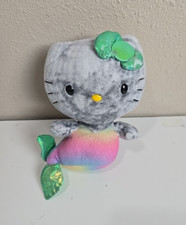 Ty Sanrio Hello Kitty Mermaid Rainbow Shiny Tail Soft Plush Stuffed Doll 7"