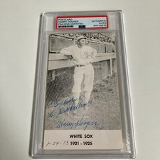 Extraordinary Harry Hooper Signed Postcard With His Family Tree PSA DNA & JSA