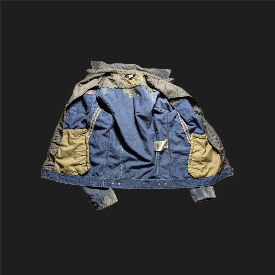 Chaqueta de mezclilla azul Diesel mediana envejecida 1978 trabajo duro RR55 Foto 3 de 4