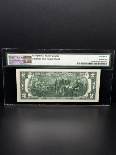 1976- 2 DOLLARS BILL STAR NOTE High Grade #67 PMG Nice Piece For Your Collection - Picture 2 of 2