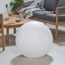 White Ball Outdoor Floor Lamp 45cm Modern Garden Floor Lights Rechargeable