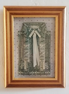 Details About Origami Framed Money Folded Genuine Dollar Bills Shirt Blouse Cuffs Tie