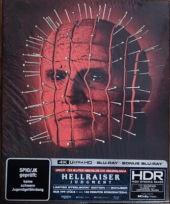 3-Disc Steelbook 4K Ultra HD + Blu-ray , Hellraiser Judgment, Full Slip C , neu