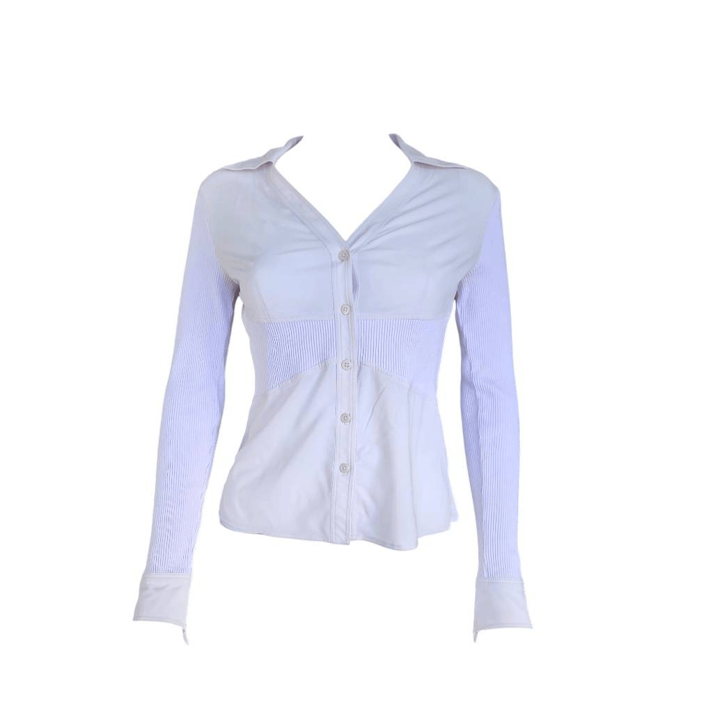 express fitted knit button down - image 1