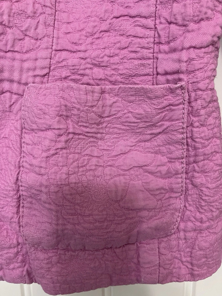 BLAZER LIZ CLAIBORNE MUJER TALLA 12 ROSA ARRUGADO 100% Algodón Foto 2 de 4