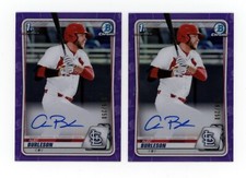 Alec Burleson 2020 Bowman Chrome Draft #CDA-AB 1st Purple Refractor Auto RC /250