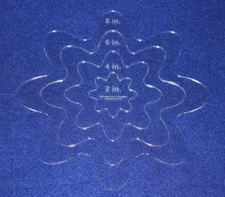 4 Piece Nested Daisy Set 1/8" Clear Acrylic - Quilting/Embroidery Templates