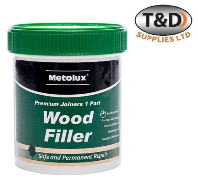 Metolux Holzspachtel 250ml Riss- & Lochreparatur, handliche Tube, vorgefärbt, Innenbereich