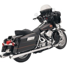 Bassani Chrome Megaphone Polished 4" Slip-On Mufflers 2.25" Baffle Harley 95-16