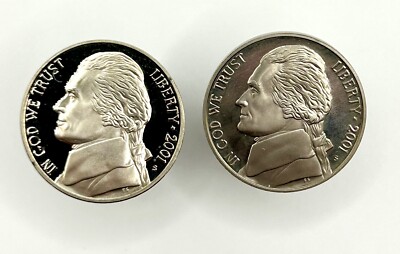 Lot Of 2 - 2001-S 5C (Proof) Jefferson Nickel DCAM