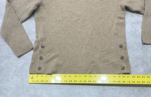 J Crew Tan Brown Women's Button turtleneck in extra-soft yarn Medium Bc907 - Picture 4 of 9