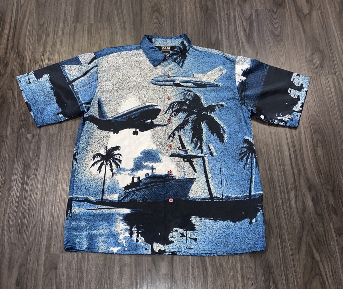 ZAM Collection Vintage Shirt Japanese Blue Men's Large | eBay