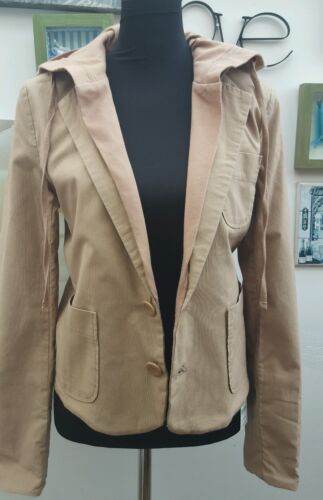DUNNES STORE TWO IN ONE STONE HOODY  BLAZER JACKET SIZES 8 To 18  CORD COTTON - 第 1/7 張圖片