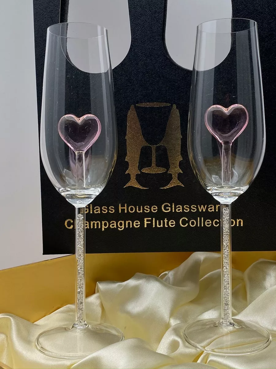 Tiffany Home Essentials Champagne Flutes in Crystal Glass, Set of Two