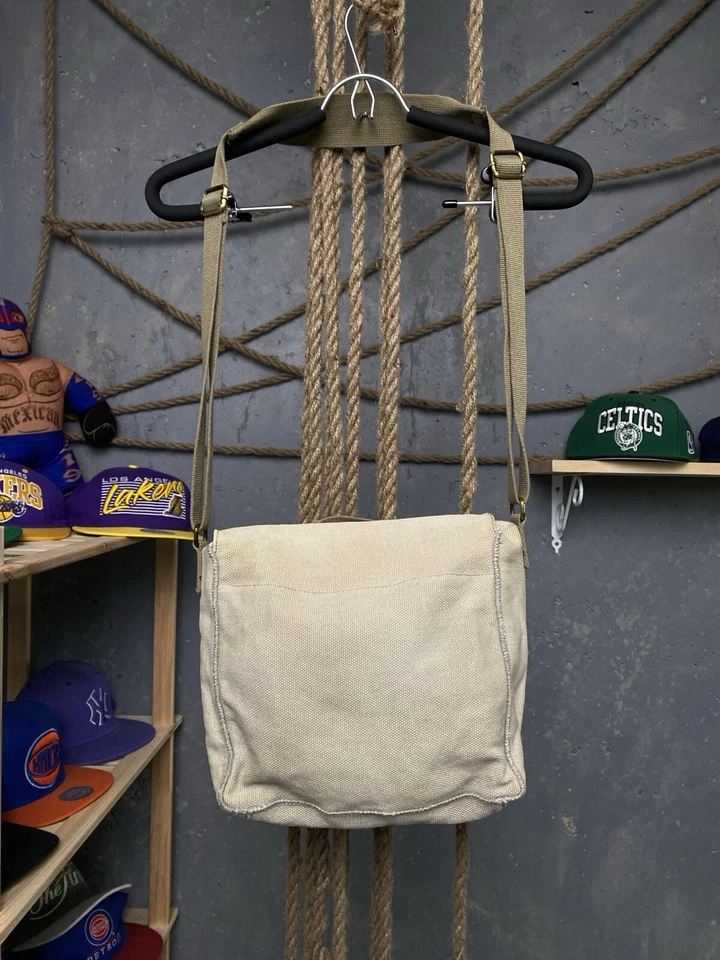 Vintage Esprit Crossbody Bag Avant Garde Beige Rare Unisex Y2K Cotton - Image 4 of 4