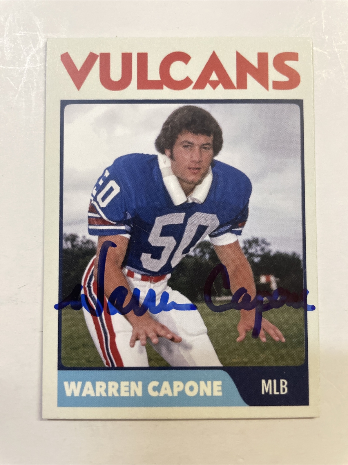 Warren Capone Autographed Custom WFL Card Birmingham Vulcans A-42 | eBay