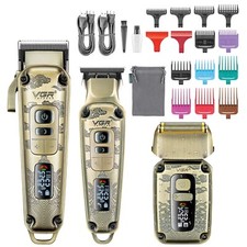 VGR Cordless Hair Clippers Trimmer Set Electric Razor Foil Shaver Barber Kit
