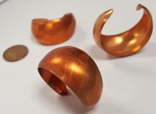 6 VINTAGE DECO HOOP EARRING COMPONENT 36mm. COPPER COATED STEEL FINDING N405