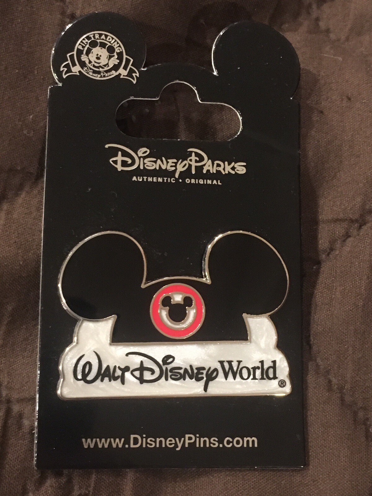Disney " Walt Disney World " Classic Ear Hat Logo & Clouds (Marbled)! Pin