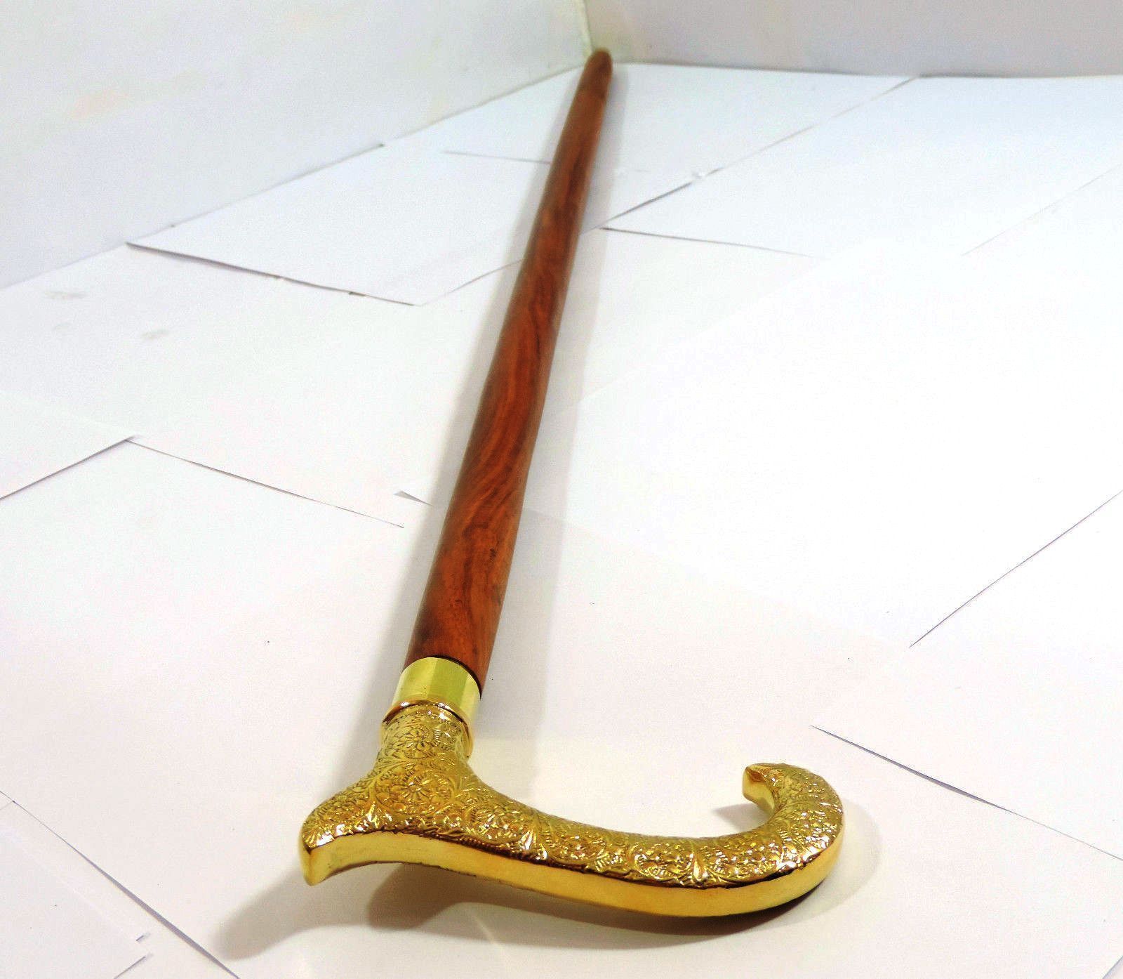 3 pcs Brown Wood walking sticks classica brass nautical designerl vintage canes eBay