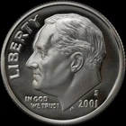 2001 S Roosevelt 90% SILVER Dime Gem Deep Cameo PROOF US Mint "Beautiful" Coin