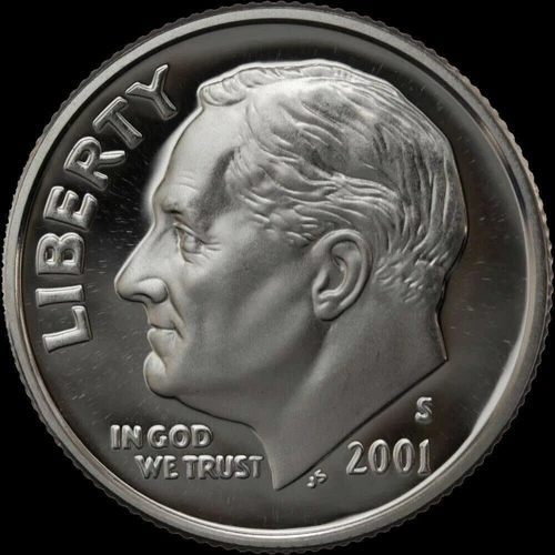 2001 S Roosevelt 90% SILVER Dime Gem Deep Cameo PROOF US Mint "Beautiful" Coin